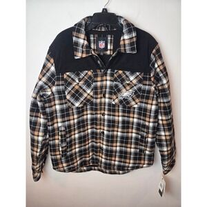 NFL Philadelphia Eagles Men's Plaid Flannel Shirt Jacket Medium